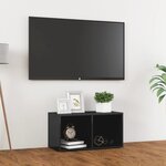 vidaXL Meuble TV gris brillant 72x35x36 5 cm bois d’ingénierie