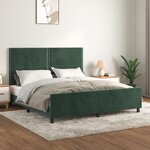 vidaXL Cadre de lit sans matelas vert foncé velours