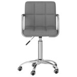 Chaise fauteuil siège pivotante de bureau informatique étude clair tissu gris 02_0024114
