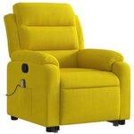 vidaXL Fauteuil de massage inclinable Jaune Velours