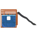 vidaXL Lit superposé avec toboggan et rideaux bleu 90x200 cm