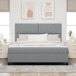 vidaXL Lit avec Sommier et Matelas Gris Clair Super King Tissu