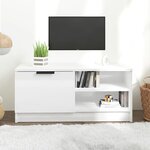 vidaXL Meuble TV Blanc brillant 80x35x36 5 cm Bois d'ingénierie