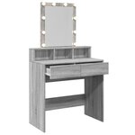 vidaXL Coiffeuse avec LED sonoma gris 80x41x144 5 cm