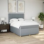 vidaXL Sommier à lattes de lit avec matelas Gris clair 140x190cm Tissu