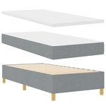 vidaXL Lit box spring avec matelas gris clair simple en tissu