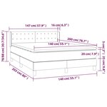 vidaXL Sommier à lattes de lit avec matelas Gris clair 140x200cm Tissu