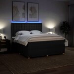 vidaXL Sommier à lattes de lit avec matelas Noir 180x200 cm Tissu