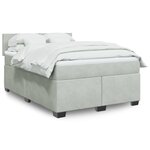 vidaXL Sommier à lattes de lit et matelas Gris clair 140x190cm Velours