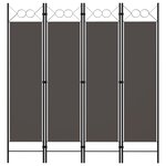 vidaXL Cloison de séparation 4 panneaux Anthracite 160 x 180 cm
