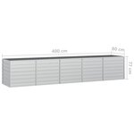 vidaXL Lit surélevé de jardin 400x80x77 cm Acier galvanisé Argenté