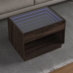vidaXL Table basse avec LED infini chêne marron 70x50x50 cm