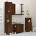 vidaXL Ensemble d'armoires de salle de bain 4 Pièces chêne marron