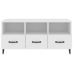 vidaXL Meuble TV Blanc 102x35x50 cm Bois d'ingénierie