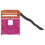 vidaXL Lit mezzanine enfants et rideaux rose 90x200cm bois pin massif
