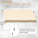 Store banne manuel rétractable alu. polyester imperméabilisé haute densité 4 x 2 5 m beige