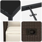 vidaXL Ensemble de salle à manger de jardin 3 pièces avec coussins Marron Poly Rattan