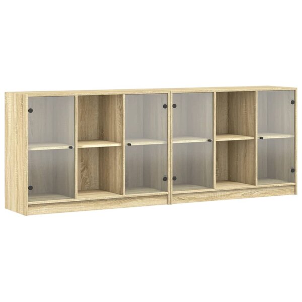 vidaXL Bibliothèque avec portes chêne sonoma 204x37x75 cm