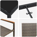 vidaXL Ensemble de Salle à Manger 5 Pièces Gris Rattan Poly