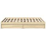vidaXL Cadre de lit et tiroirs chêne sonoma 135x190 cm bois ingénierie