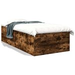 vidaXL Cadre de lit sans matelas chêne fumé 100x200 cm