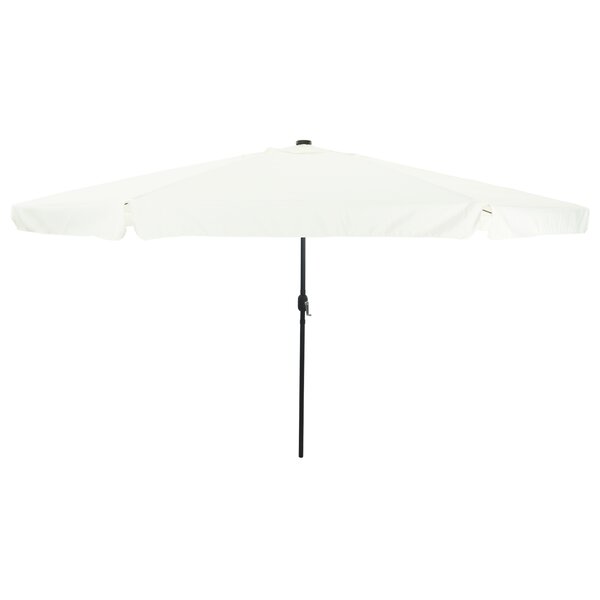 Parasol de jardin vidaXL avec des lumières LED Ø395x245 cm Blanc sable