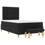 Lit à ressort vidaXL avec matelas et banc Noir 120x200 cm en tissu