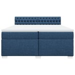 vidaXL Sommier à lattes de lit avec matelas Bleu 200x200 cm Tissu