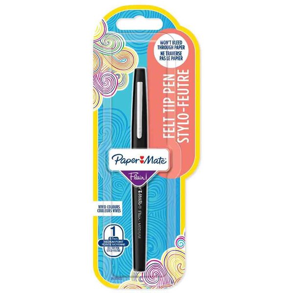 Stylo feutre Flair  blister de 1  noir Paper Mate