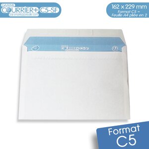 Lot de 50 enveloppes blanches c5 - gamme courrier+ (sans fenêtre)
