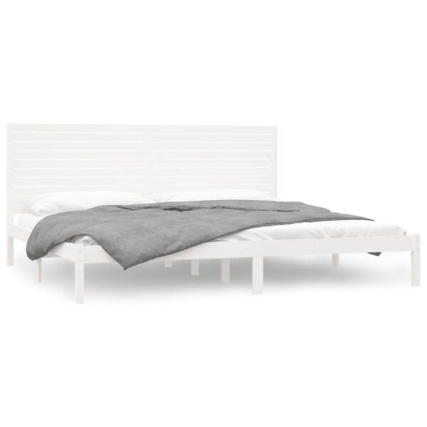 vidaXL Cadre de lit Blanc Bois massif 200x200 cm