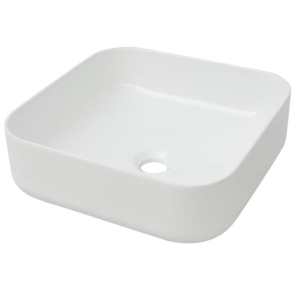 vidaXL Lavabo carré Céramique Blanc 39x39x13 5 cm