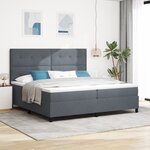 Lit coffre vidaXL avec matelas et LED gris foncé 200x200 cm en velours