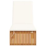 vidaXL Chaise longue avec coussin 200x55x30 cm en bois d'acacia