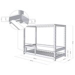 Lit cabane enfant BUNKY 90 x 200 blanc