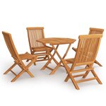 Salon de jardin meuble d'extérieur ensemble de mobilier 5 pièces bois de teck massif 02_0016578