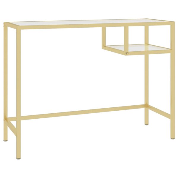 vidaXL Bureau d'ordinateur Transparent 100x36x74 cm Verre trempé
