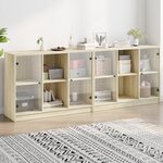 vidaXL Bibliothèque avec portes chêne sonoma 204x37x75 cm
