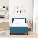 Lit Box Spring vidaXL avec Matelas Bleu Foncé 100x200 cm Velours