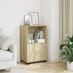 vidaXL Armoire à roulettes chêne sonoma 55x40x91 cm bois d'ingénierie