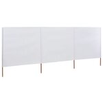 vidaXL Paravent 3 panneaux Tissu 400 x 160 cm Blanc sable