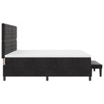 vidaXL Lit à Sommier à Ressorts avec Matelas et Banc  Noir 200x200 cm Velours