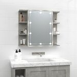vidaXL Armoire à miroir avec LED Gris béton 70x16 5x60 cm