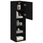 vidaXL Meuble TV avec lumières LED noir 30 5x30x102 cm