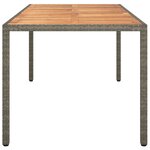 vidaXL Table de jardin 190x90x75 cm Résine tressée/bois d'acacia Gris