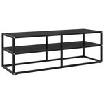 vidaXL Meuble TV noir avec verre noir 120x40x40 cm
