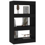 vidaXL Bibliothèque/séparateur de pièce noir bois d'ingénierie