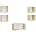 vidaXL Ensemble de meubles TV 5Pièces Blanc chêne sonoma Bois ingénierie
