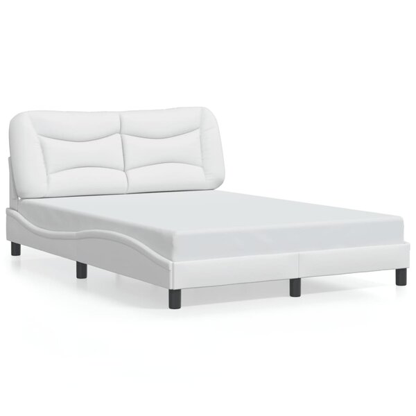 vidaXL Cadre de lit sans matelas blanc 140x190 cm similicuir