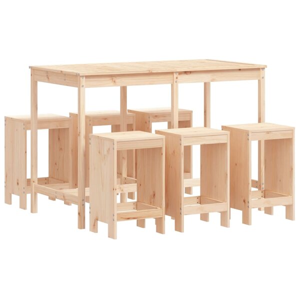 vidaXL Ensemble de bar de jardin 7 Pièces Bois de pin massif